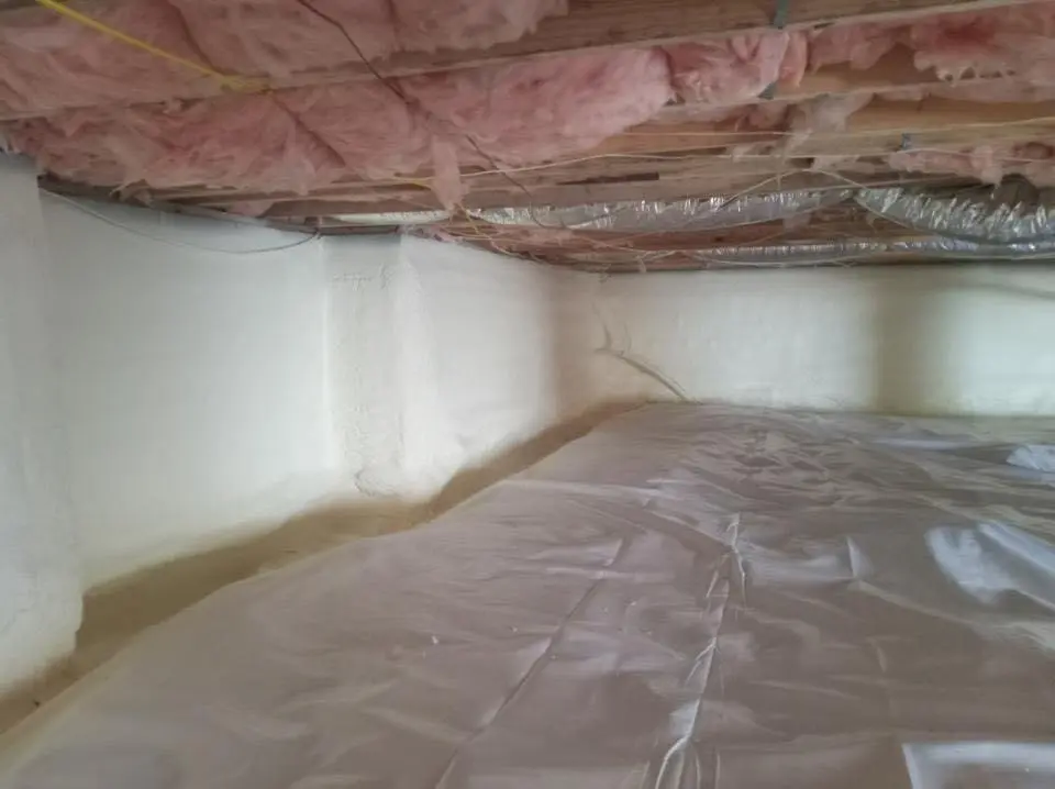 Crawl space encapsulation with closed-cell spray foam for Roof Leak Repair in Palermo